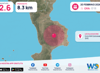 Scossa di terremoto magnitudo 2.6 nei pressi di Cotronei (KR)