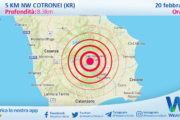 Scossa di terremoto magnitudo 2.6 nei pressi di Cotronei (KR)