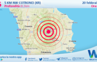 Scossa di terremoto magnitudo 2.6 nei pressi di Cotronei (KR)