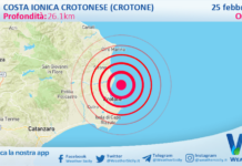 Scossa di terremoto magnitudo 3.5 nei pressi di Costa Ionica Crotonese (Crotone)