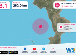 Scossa di terremoto magnitudo 3.1 nel Tirreno Meridionale (MARE)