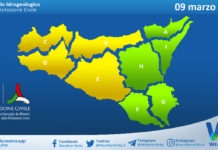 Meteo Sicilia: bollettino di allerta meteo per domani, lunedì 09 marzo 2026