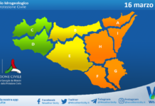 Meteo Sicilia: bollettino di allerta meteo per domani, lunedì 16 marzo 2026