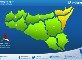 Meteo Sicilia: bollettino di allerta meteo per domani, mercoledì 18 marzo 2026