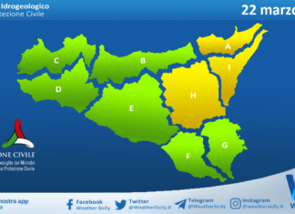 Meteo Sicilia: bollettino di allerta meteo per domani, domenica 22 marzo 2026