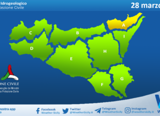 Meteo Sicilia: bollettino di allerta meteo per domani, sabato 28 marzo 2026