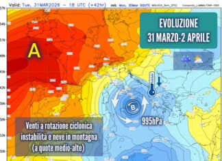 Meteo Sicilia, da martedì vortice depressionario in azione al centro-sud: attesa spiccata instabilità e neve in alta montagna