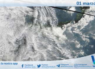 Meteo Sicilia: immagine satellitare Nasa di domenica 01 marzo 2026
