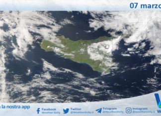 Meteo Sicilia: immagine satellitare Nasa di sabato 07 marzo 2026