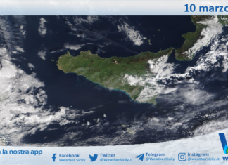 Meteo Sicilia: immagine satellitare Nasa di martedì 10 marzo 2026