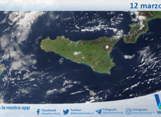 Meteo Sicilia: immagine satellitare Nasa di giovedì 12 marzo 2026