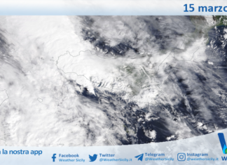 Meteo Sicilia: immagine satellitare Nasa di domenica 15 marzo 2026