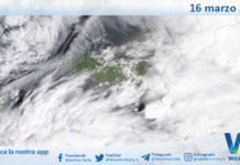 Meteo Sicilia: immagine satellitare Nasa di lunedì 16 marzo 2026