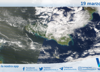 Meteo Sicilia: immagine satellitare Nasa di giovedì 19 marzo 2026