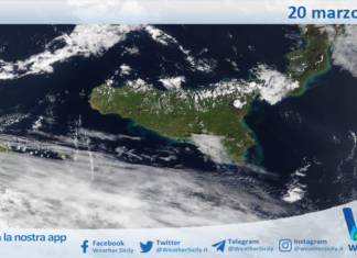 Meteo Sicilia: immagine satellitare Nasa di venerdì 20 marzo 2026