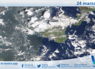 Meteo Sicilia: immagine satellitare Nasa di martedì 24 marzo 2026