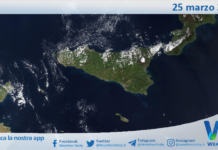 Meteo Sicilia: immagine satellitare Nasa di mercoledì 25 marzo 2026
