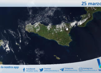 Meteo Sicilia: immagine satellitare Nasa di mercoledì 25 marzo 2026