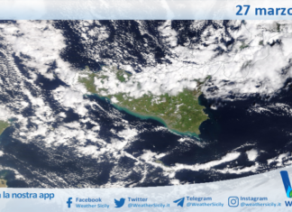 Meteo Sicilia: immagine satellitare Nasa di venerdì 27 marzo 2026