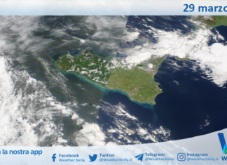 Meteo Sicilia: immagine satellitare Nasa di domenica 29 marzo 2026
