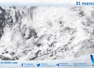 Meteo Sicilia: immagine satellitare Nasa di martedì 31 marzo 2026