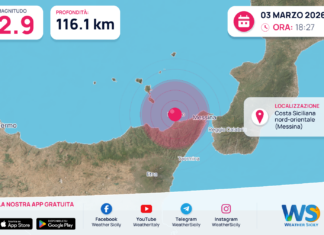 Scossa di terremoto magnitudo 2.9 nei pressi di Costa Siciliana nord-orientale (Messina)