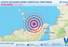 Scossa di terremoto magnitudo 2.9 nei pressi di Costa Siciliana nord-orientale (Messina)