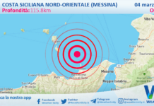 Scossa di terremoto magnitudo 2.6 nei pressi di Costa Siciliana nord-orientale (Messina)