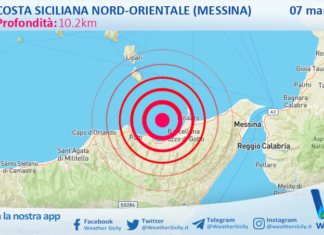 Scossa di terremoto magnitudo 2.5 nei pressi di Costa Siciliana nord-orientale (Messina)