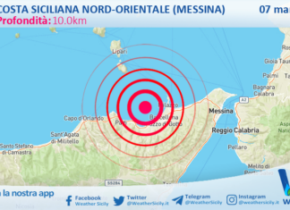 Scossa di terremoto magnitudo 2.5 nei pressi di Costa Siciliana nord-orientale (Messina)
