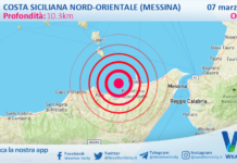 Scossa di terremoto magnitudo 2.8 nei pressi di Costa Siciliana nord-orientale (Messina)