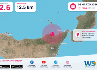 Scossa di terremoto magnitudo 2.6 nei pressi di Costa Siciliana nord-orientale (Messina)