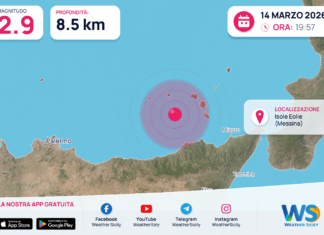 Scossa di terremoto magnitudo 2.9 nei pressi di Isole Eolie (Messina)