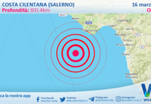 Scossa di terremoto magnitudo 3.3 nei pressi di Costa Cilentana (Salerno)
