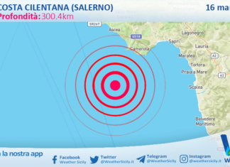 Scossa di terremoto magnitudo 3.3 nei pressi di Costa Cilentana (Salerno)