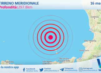 Scossa di terremoto magnitudo 3.8 nel Tirreno Meridionale (MARE)