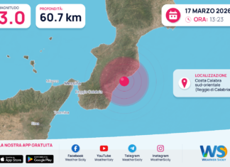 Scossa di terremoto magnitudo 3.0 nei pressi di Costa Calabra sud-orientale (Reggio di Calabria)