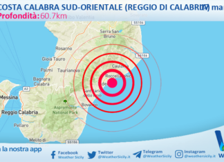 Scossa di terremoto magnitudo 3.0 nei pressi di Costa Calabra sud-orientale (Reggio di Calabria)