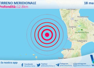 Scossa di terremoto magnitudo 2.6 nel Tirreno Meridionale (MARE)