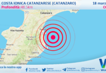 Scossa di terremoto magnitudo 2.5 nei pressi di Costa Ionica Catanzarese (Catanzaro)