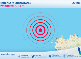 Scossa di terremoto magnitudo 3.7 nel Tirreno Meridionale (MARE)