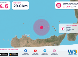 Scossa di terremoto magnitudo 4.6 nel Tirreno Meridionale (MARE)