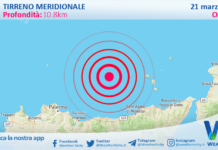 Scossa di terremoto magnitudo 3.0 nel Tirreno Meridionale (MARE)