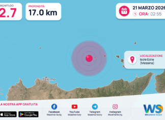 Scossa di terremoto magnitudo 2.7 nei pressi di Isole Eolie (Messina)