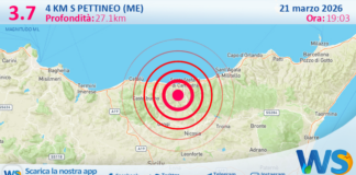 Scossa di terremoto magnitudo 3.7 nei pressi di Pettineo (ME)