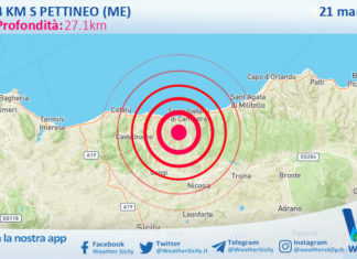 Scossa di terremoto magnitudo 3.7 nei pressi di Pettineo (ME)