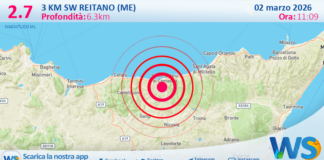 Scossa di terremoto magnitudo 2.7 nei pressi di Reitano (ME)