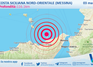 Scossa di terremoto magnitudo 2.9 nei pressi di Costa Siciliana nord-orientale (Messina)