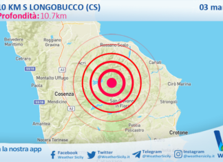 Scossa di terremoto magnitudo 2.5 nei pressi di Longobucco (CS)