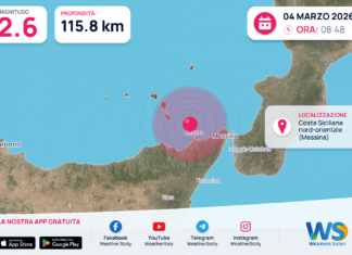 Scossa di terremoto magnitudo 2.6 nei pressi di Costa Siciliana nord-orientale (Messina)
